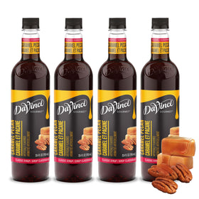 DaVinci Gourmet Classic Caramel Pecan syrup bottle highlights premium flavor for drinks