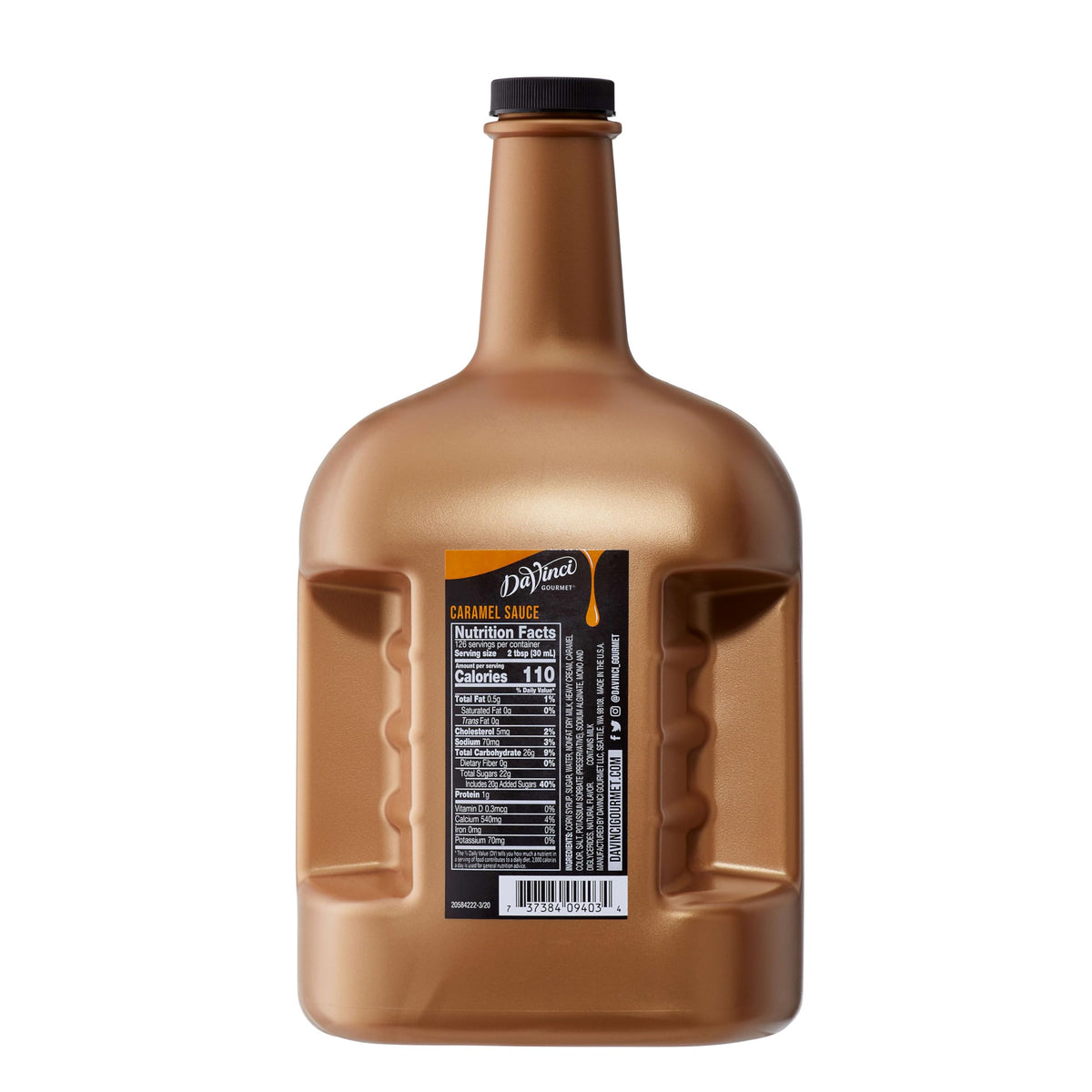 DaVinci Gourmet Classic Caramel Sauce on coffee, highlighting rich caramel in a beverage