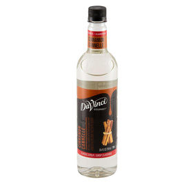 DaVinci Gourmet Classic Cinnamon Syrup pack of four bottles on display.