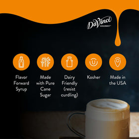 Close-up shows the label on DaVinci Gourmet Classic Cookie Dough Syrup.
