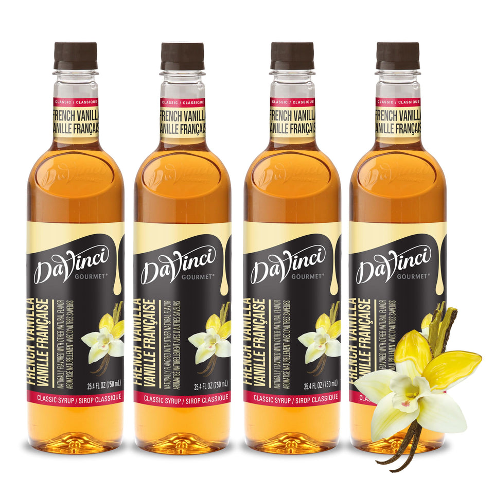 DaVinci Gourmet Classic French Vanilla Syrup bottle for rich, smooth flavor in beverages.