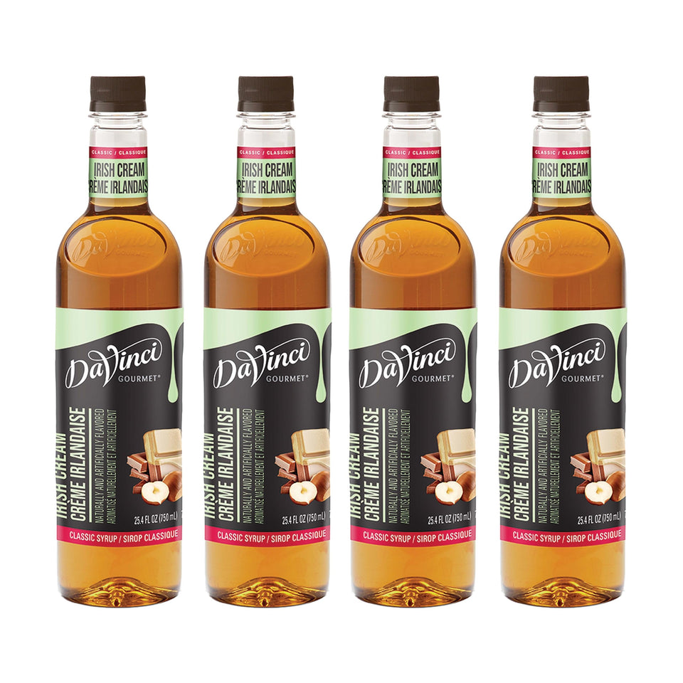 DaVinci Gourmet Classic Irish Cream Syrup bottle front view for premium coffee flavor.
