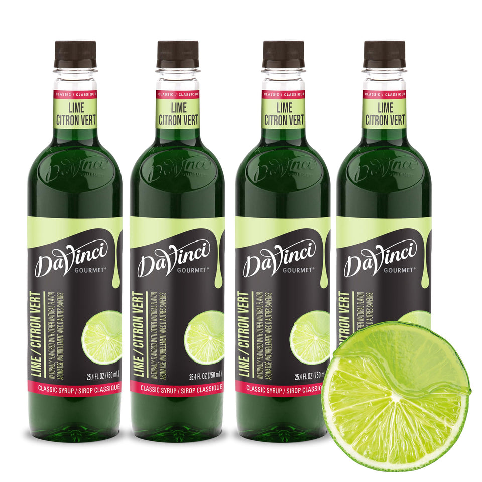 DaVinci Gourmet Classic Lime Syrup bottle highlighting bright citrus for drinks