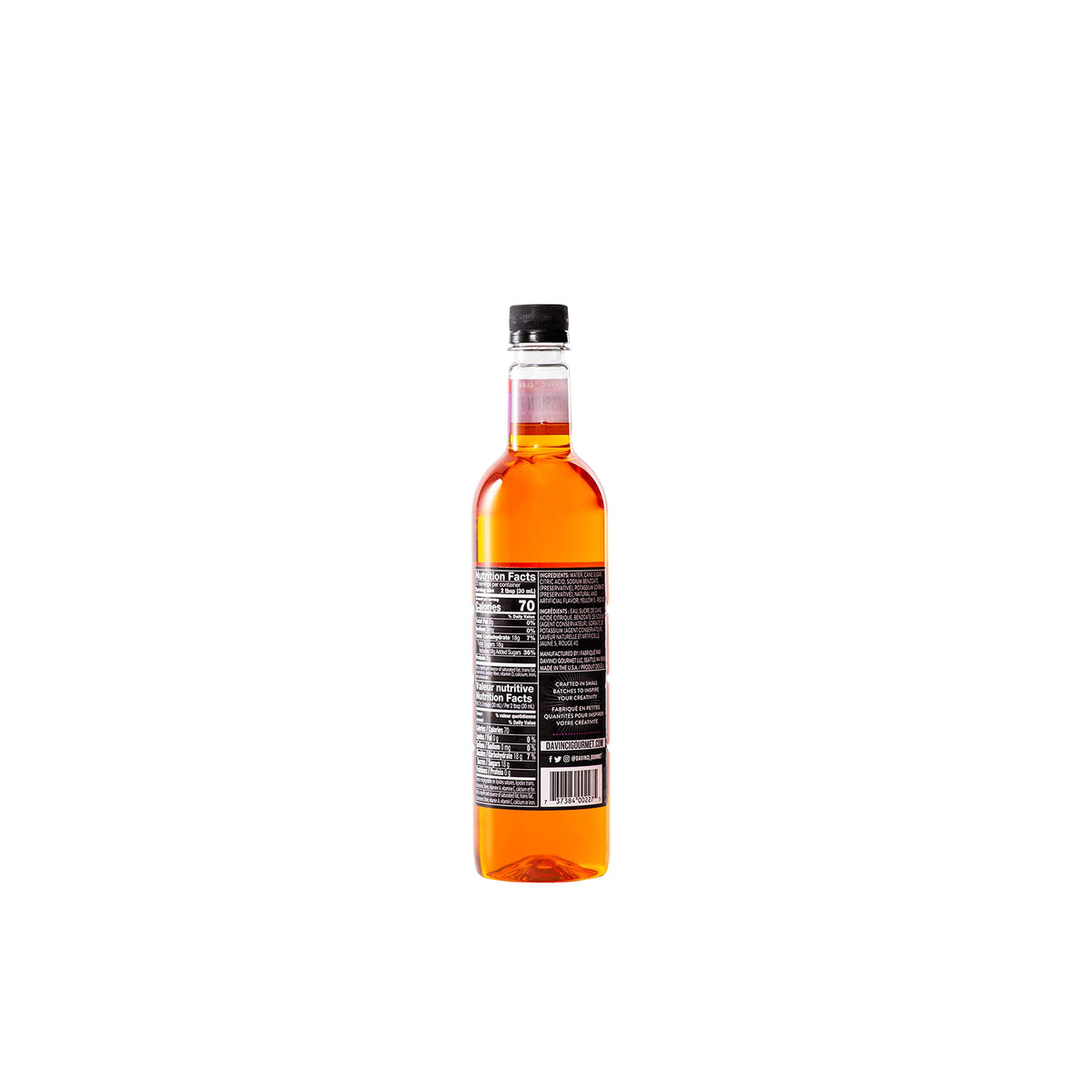 DaVinci Gourmet Classic Passion Fruit Syrup pour enhances cocktails with tropical tang.
