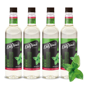 DaVinci Gourmet Classic Peppermint Syrup bottle front view with premium mint flavor.