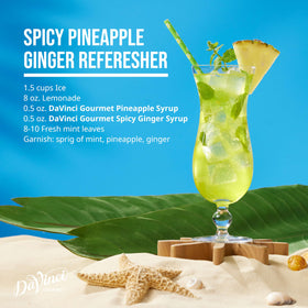 Bar setup featuring DaVinci Gourmet Pineapple Syrup for signature drinks