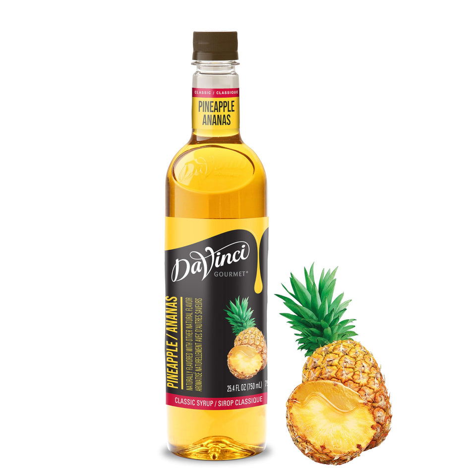 DaVinci Gourmet Classic Pineapple Syrup bottle pour enhances tropical cocktails