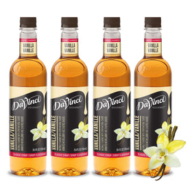 DaVinci Gourmet Classic Vanilla Syrup 4-pack front view for coffee and desserts