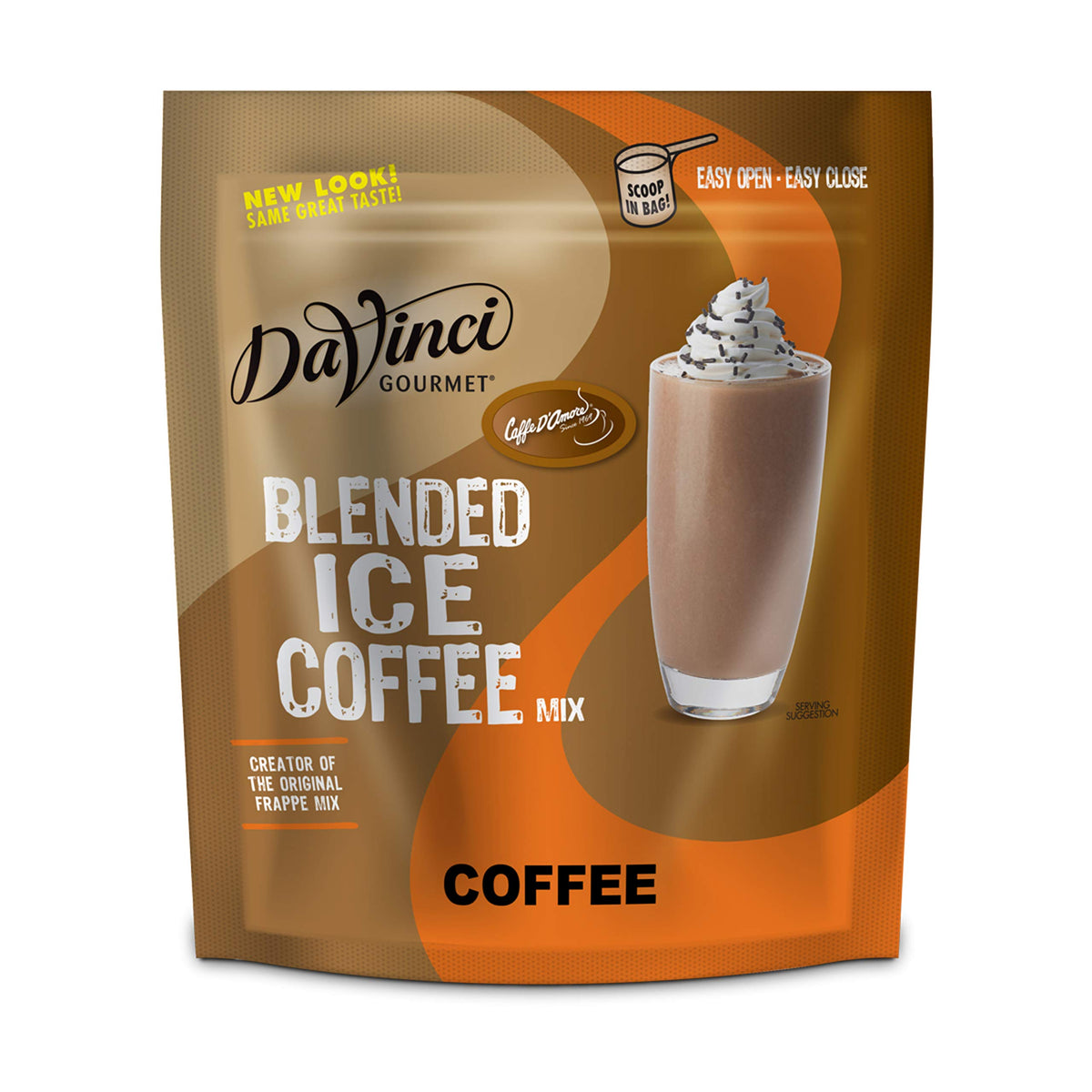 DaVinci Gourmet Coffee Blended Iced Coffee Mix pour over ice for quick creamy frappes
