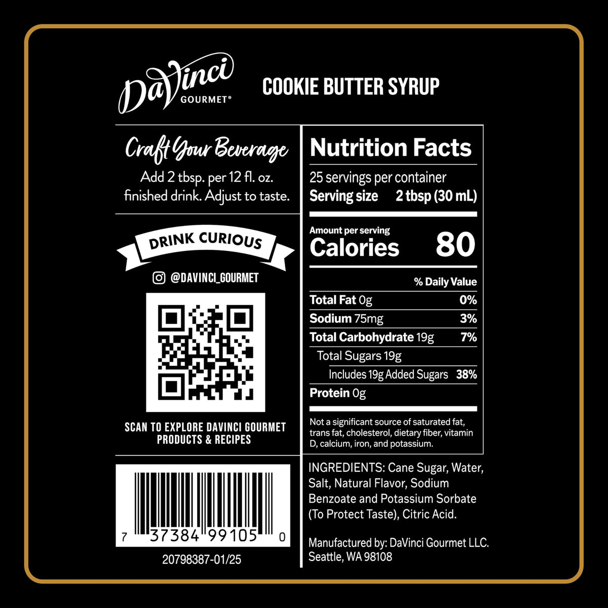 DaVinci Gourmet Cookie Butter Syrup pump demonstrates easy measurement for drinks