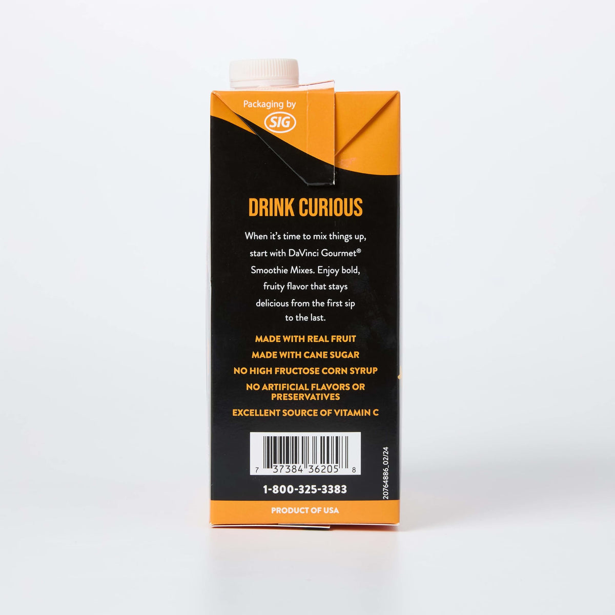 DaVinci Gourmet Extreme Peach Smoothie aroma hints at ripe peaches and tropical notes.