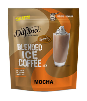 DaVinci Gourmet Mocha Blended Iced Coffee Mix pour highlights rich mocha flavor for quick service