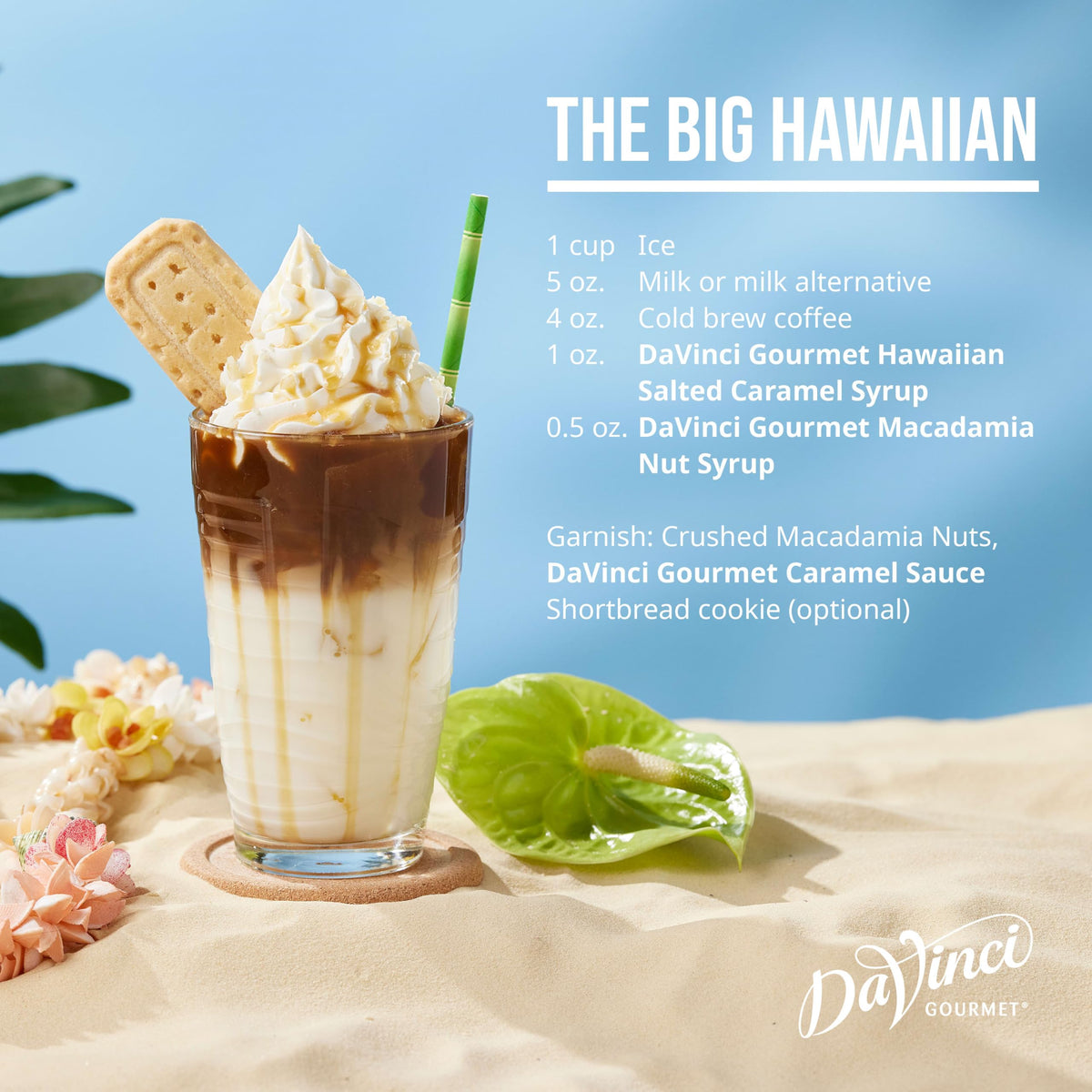 DaVinci Gourmet Naturals Hawaiian Salted Caramel 750mL bottle for home or cafe use.