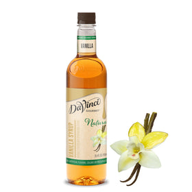 DaVinci Gourmet Naturals Vanilla Syrup bottle offering pure vanilla flavor for beverages