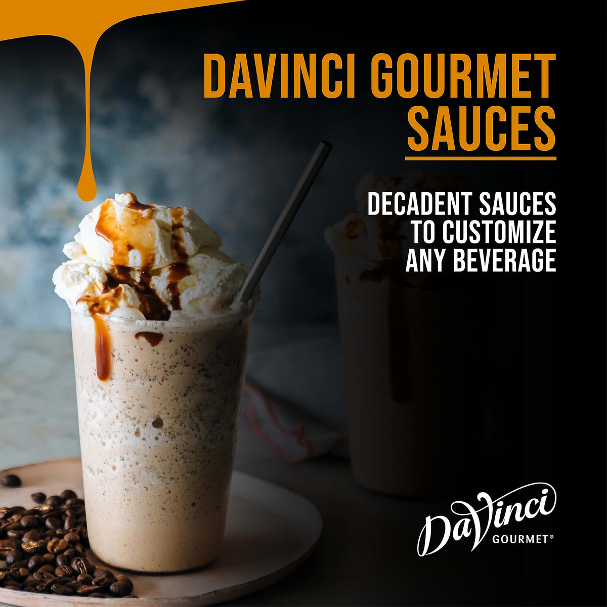 DaVinci Gourmet Pumpkin Pie Sauce frappes add a festive pumpkin twist.