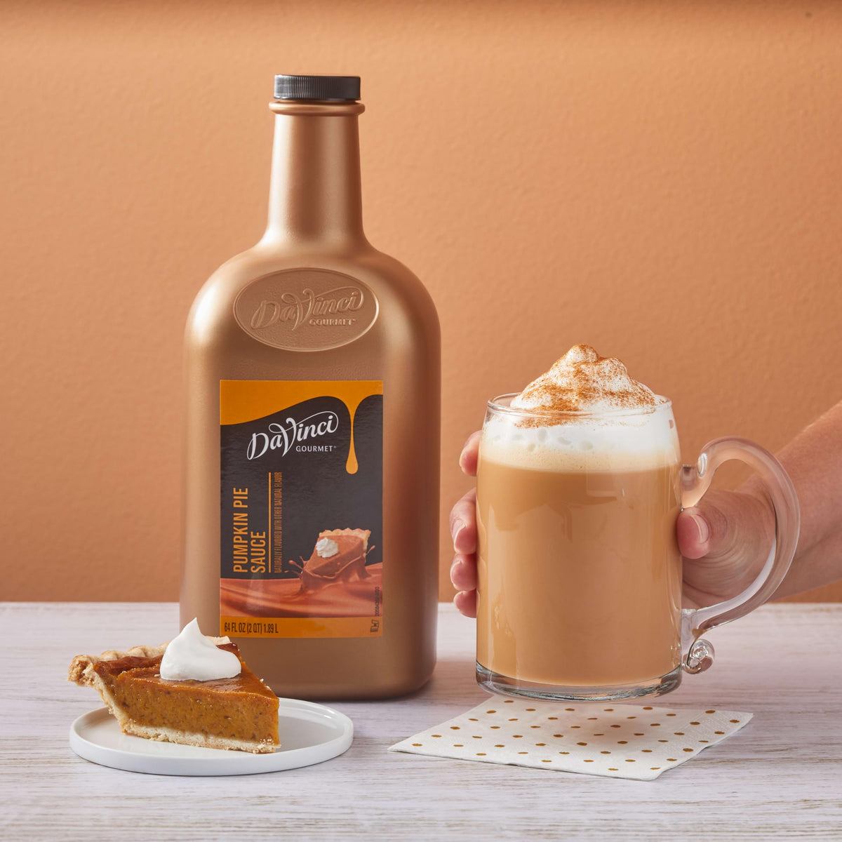 DaVinci Gourmet Pumpkin Pie Sauce drizzle over ice cream for fall treats.