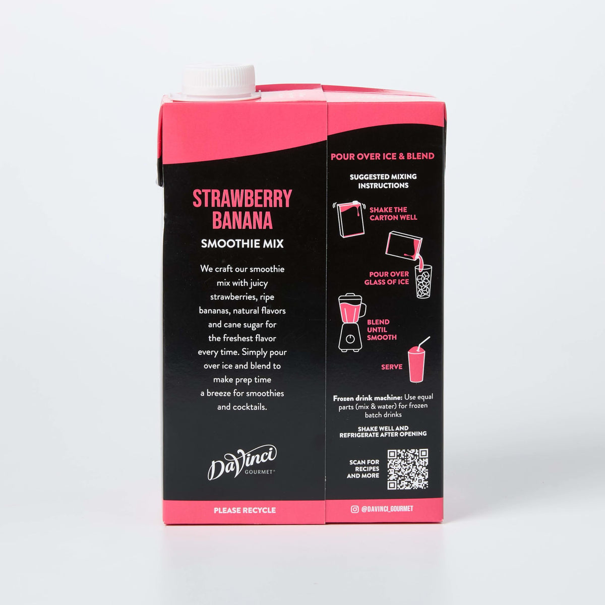DaVinci Gourmet fruit pieces and powder imagery suggest real fruit flavor in every sip.