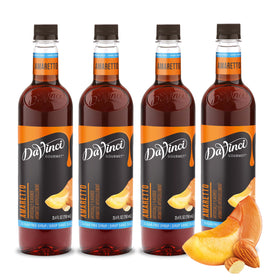 DaVinci Gourmet Sugar-Free Amaretto syrup bottle with almond flavor for sugar-free drinks