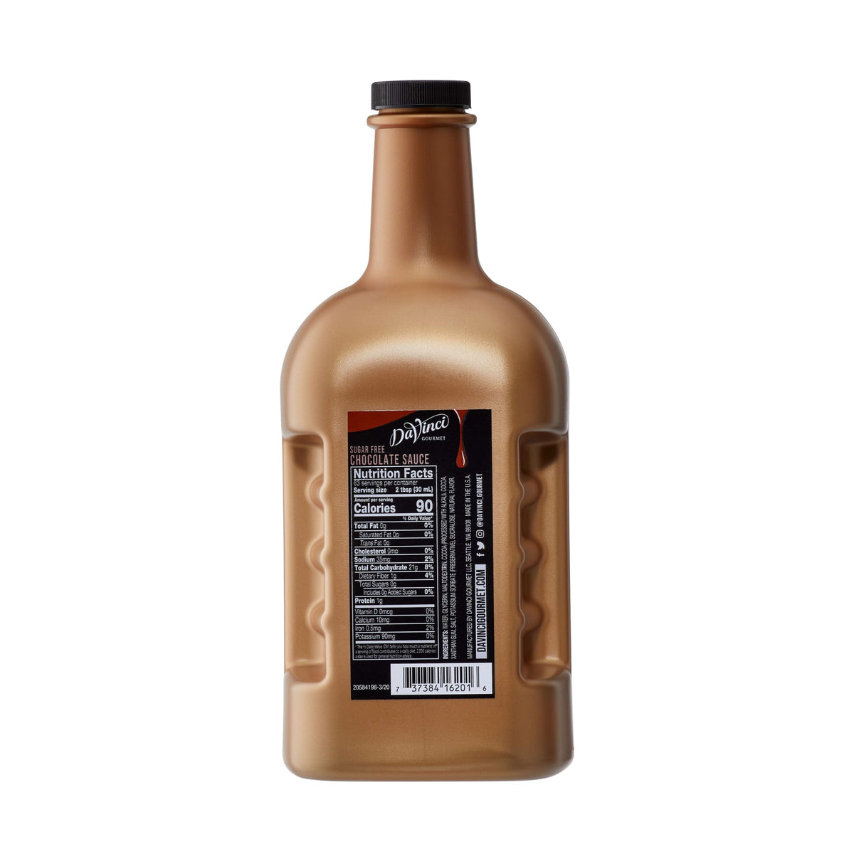 DaVinci Gourmet Sugar Free Chocolate Sauce pouring into coffee cup for indulgent flavor.