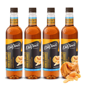 DaVinci Gourmet sugar-free peanut butter syrup bottle pour for sugar-free flavor