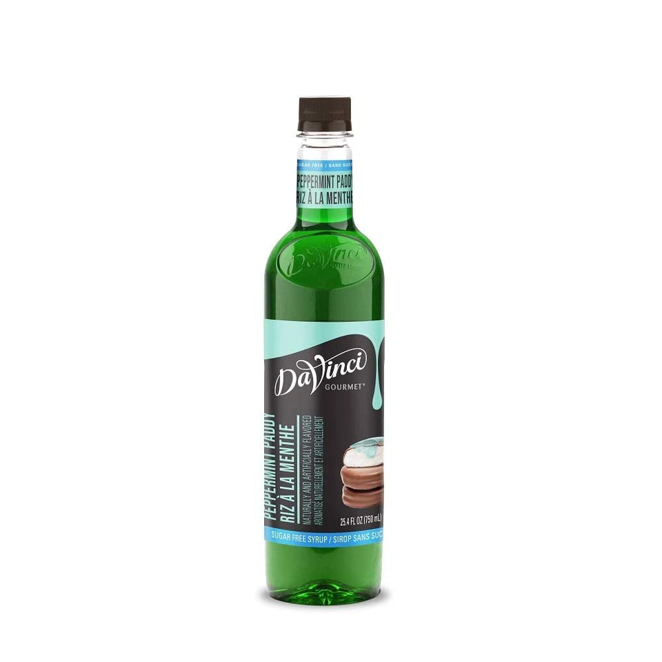 DaVinci Gourmet Sugar Free Peppermint Paddy syrup bottle for sugar-free flavor boosts