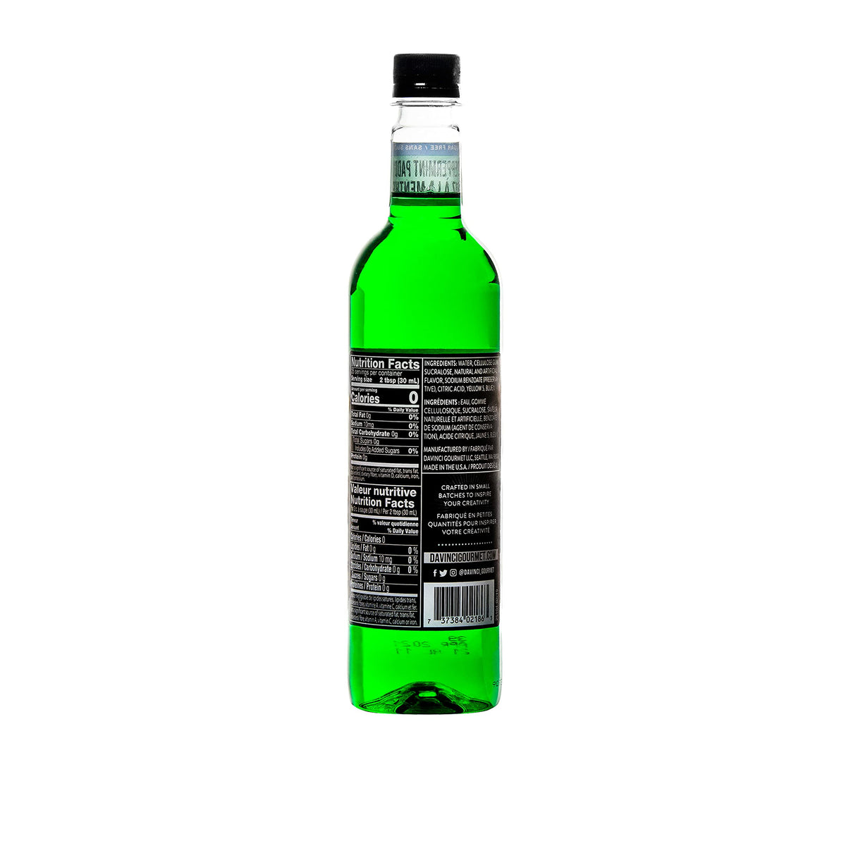 DaVinci Gourmet Sugar-Free Peppermint Paddy syrup in hot coffee adds decadence without sugar.
