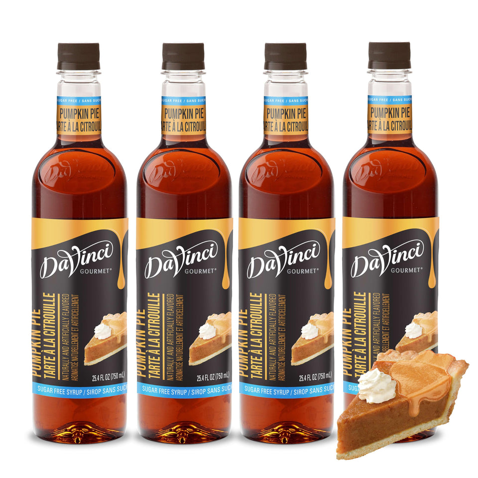 DaVinci Gourmet sugar-free pumpkin pie syrup bottle delivers year-round pumpkin flavor for beverages