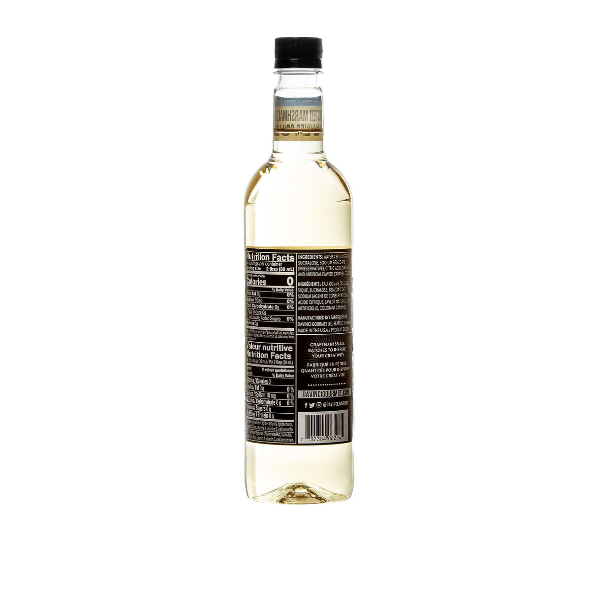 DaVinci Gourmet Sugar-Free Toasted Marshmallow syrup being poured into coffee illustrates quick, smooth mixing.