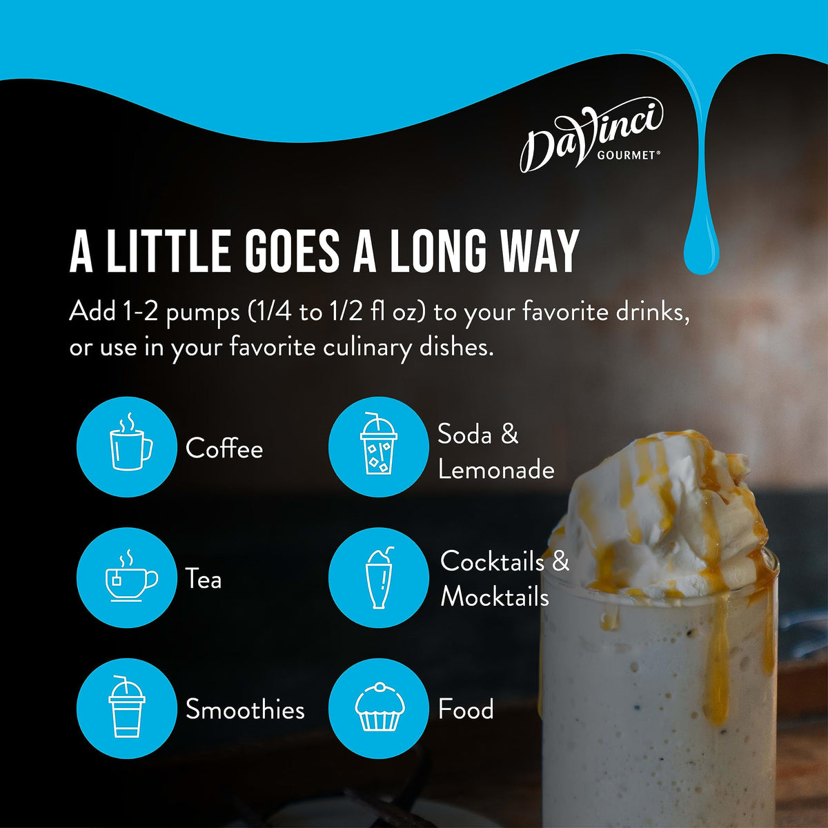 DaVinci Gourmet Sugar Free Vanilla Syrup enhances cocktails and mocktails without added sugar.