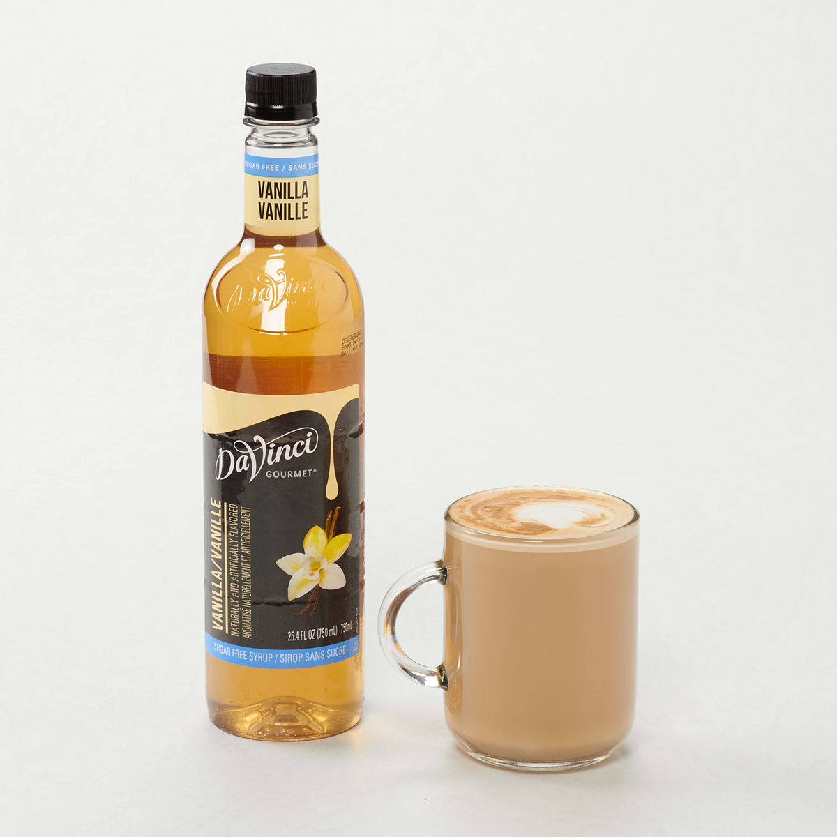 DaVinci Gourmet Sugar Free Vanilla Syrup enriches desserts with rich vanilla flavor without calories.