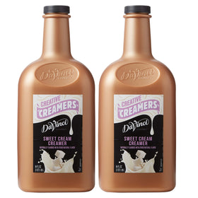 DaVinci Gourmet Sweet Cream bottle pour enhances coffee with rich creaminess.