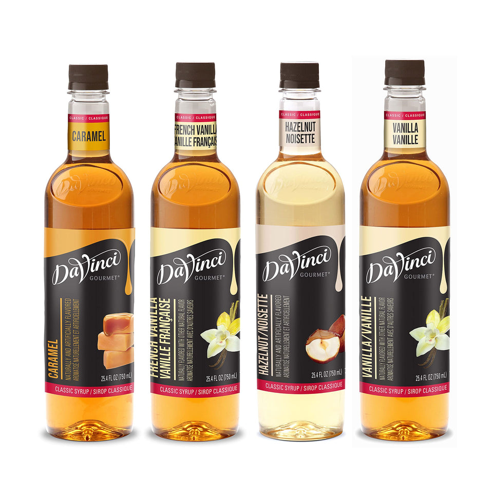 DaVinci Gourmet Caramel syrup bottle for warm, rich coffee flavor.