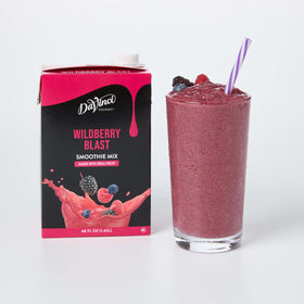 DaVinci Gourmet Wildberry Blast smoothie bottle shows bold berry flavor for easy blending