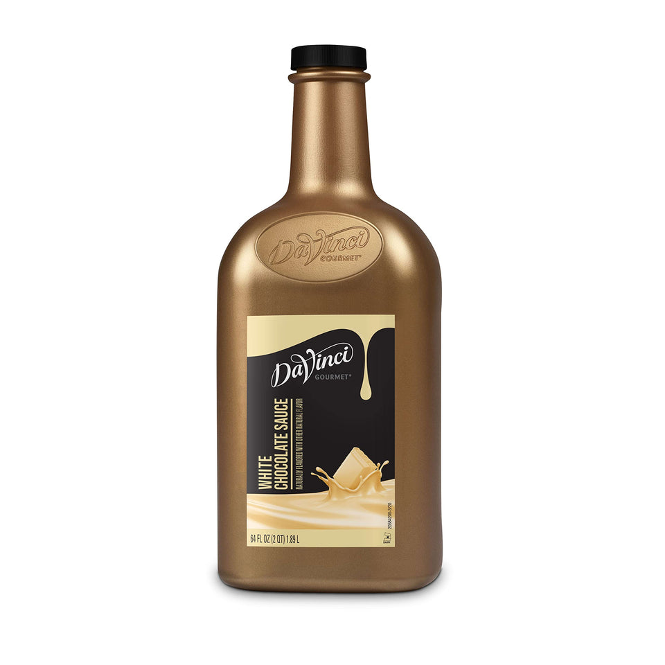 DaVinci Gourmet White Chocolate Sauce 64 oz bottle ready for café beverages and desserts.