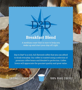 Kosher-certified Day To Day Coffee label signals quality and trust.