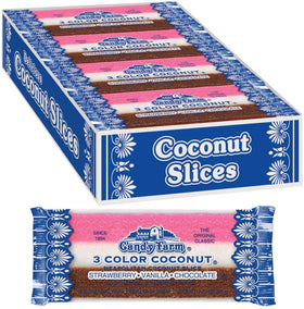 Dayton Nut Specialties Neapolitan Coconut Slice vanilla stripe—on-the-go snack with tropical coconut flavor.