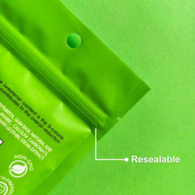 Non-GMO, gluten-free and vegan-friendly badge on packaging