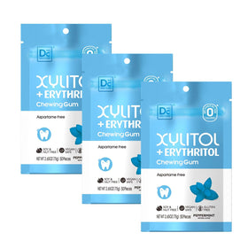 DC24 Daily Care gum packaging close-up showing a sugar-free peppermint option for fresh breath.