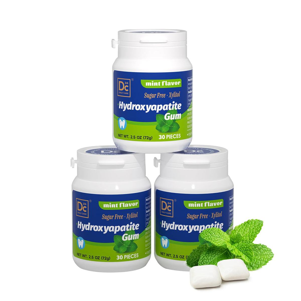 DC24 DAILY CARE remineralizing gum with hydroxyapatite for enamel support