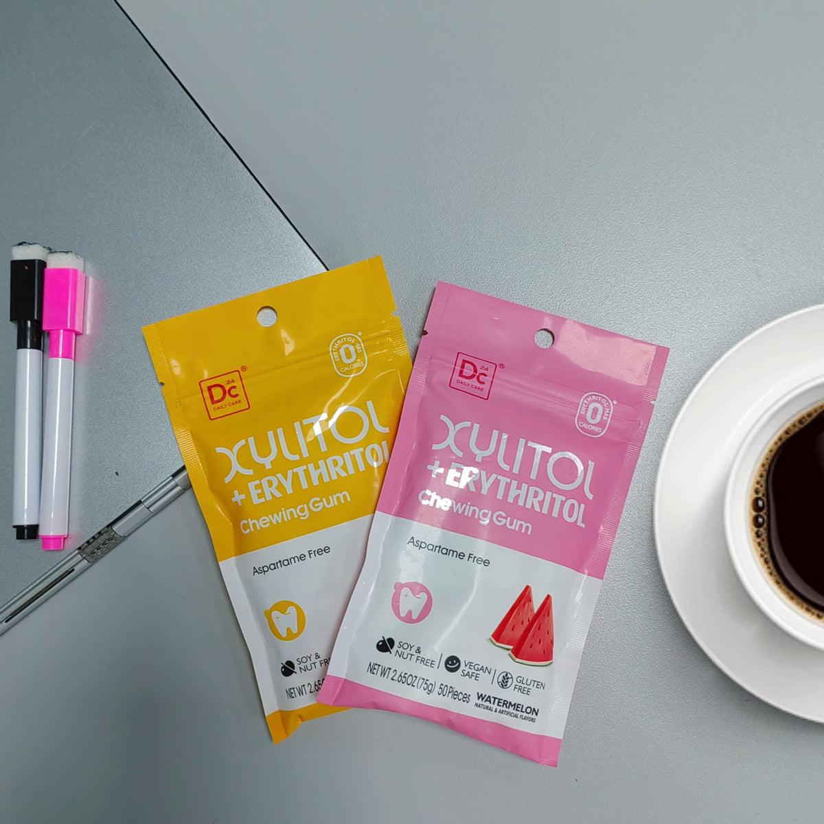 DC24 Daily Care non-GMO, vegan gum for natural health-minded shoppers.