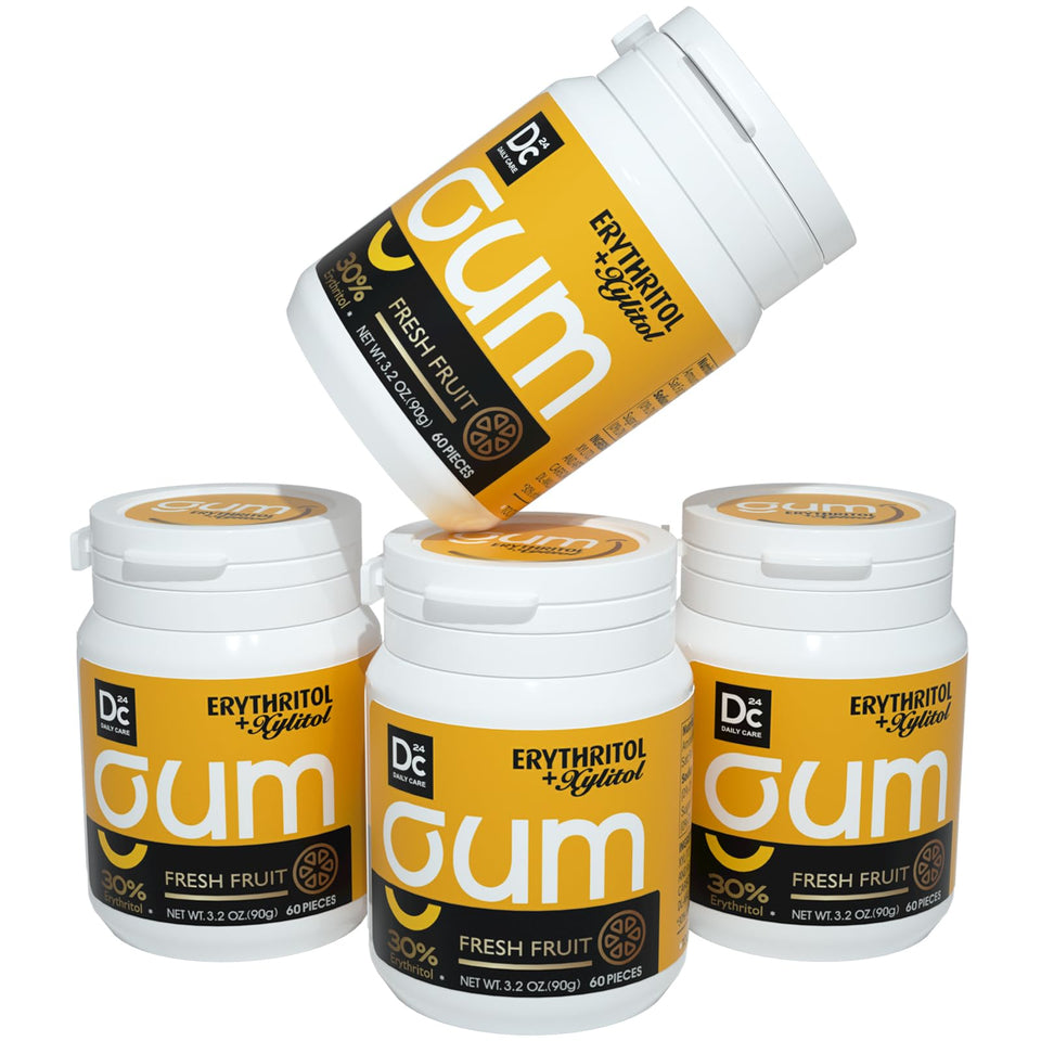 DC24 Daily Care Xylitol Gum 60-piece pack shown for ongoing freshness