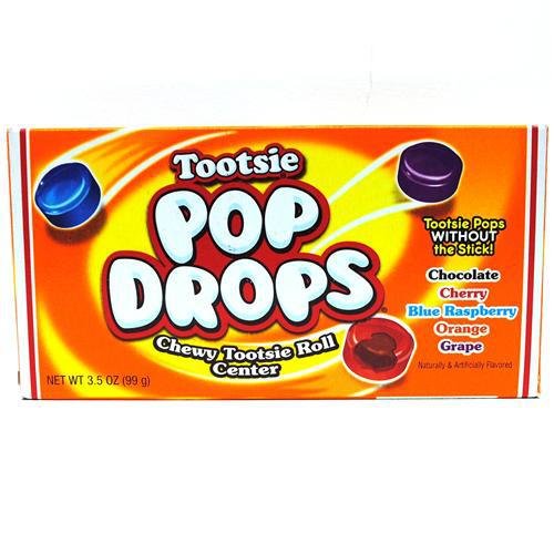 DDI Tootsie Pop Drops theater box candy, ideal for movie nights and gatherings.