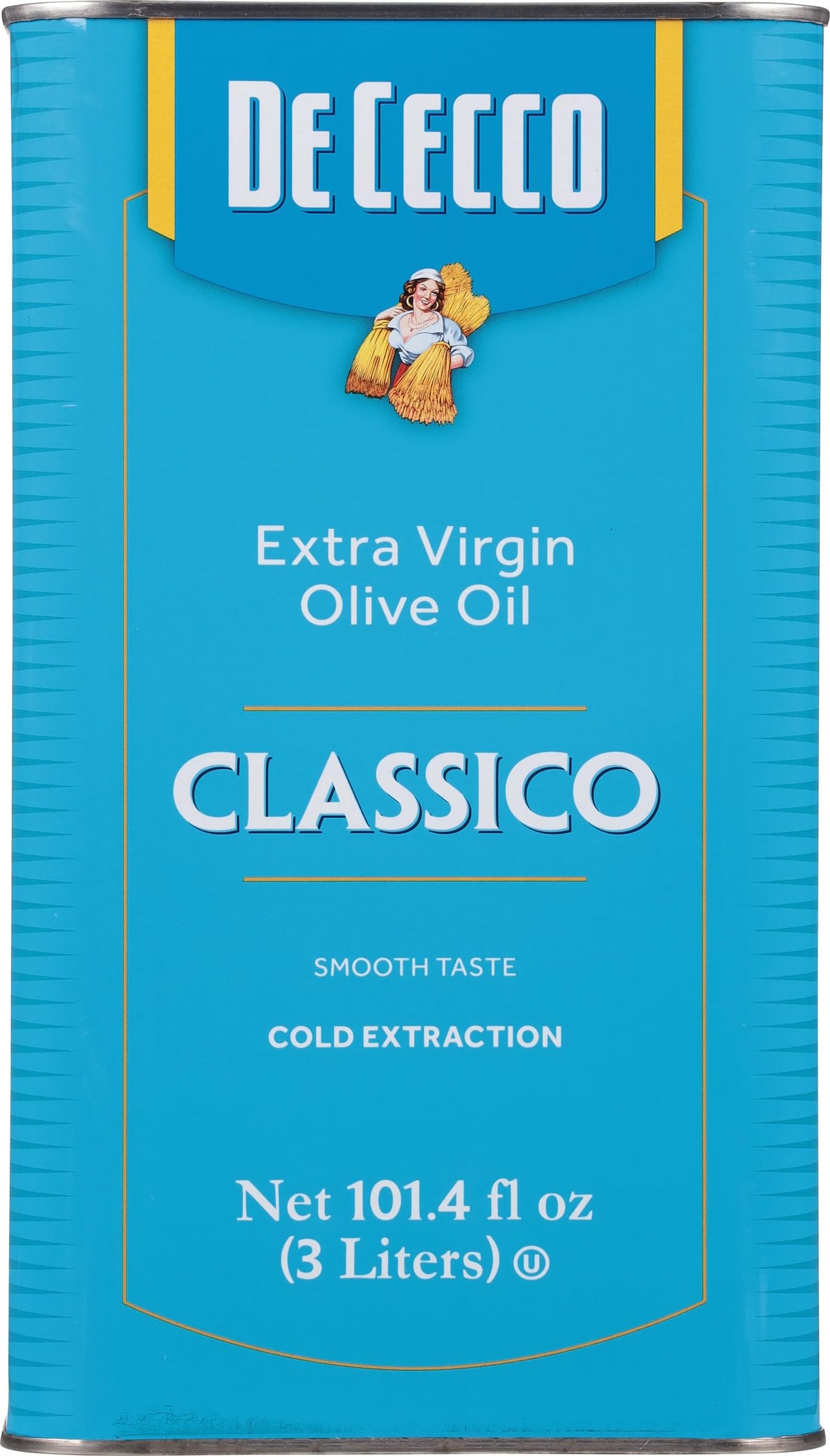 De Cecco Classico olive oil bottle pour showing smooth cooking finish