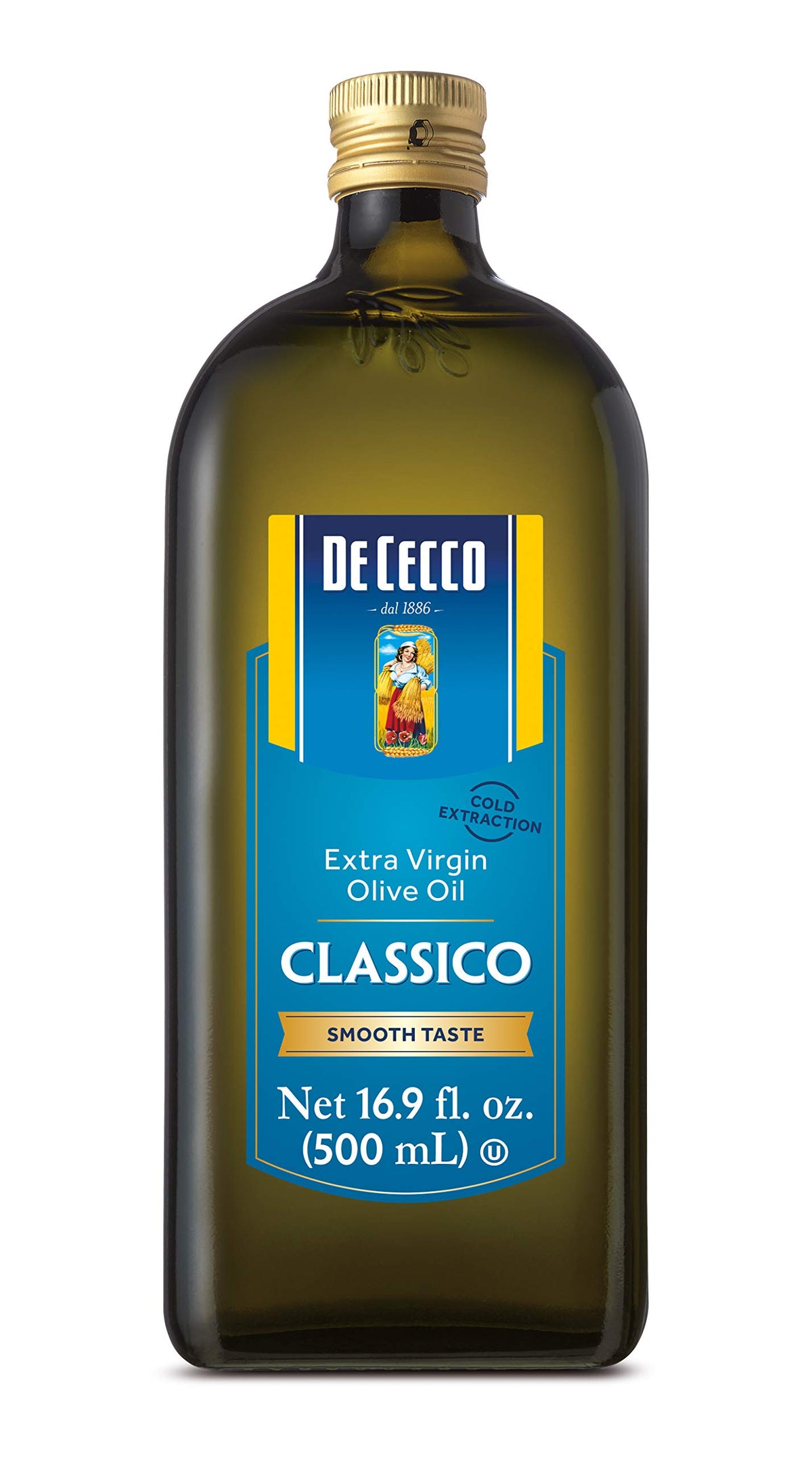 De Cecco Classico EVOO bottle highlighting smooth, balanced flavor for cooking