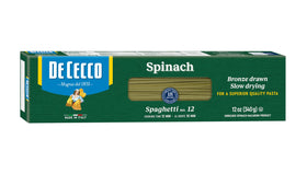 De Cecco Spinach Spaghetti No.12 packaging, ideal for quick weeknight meals