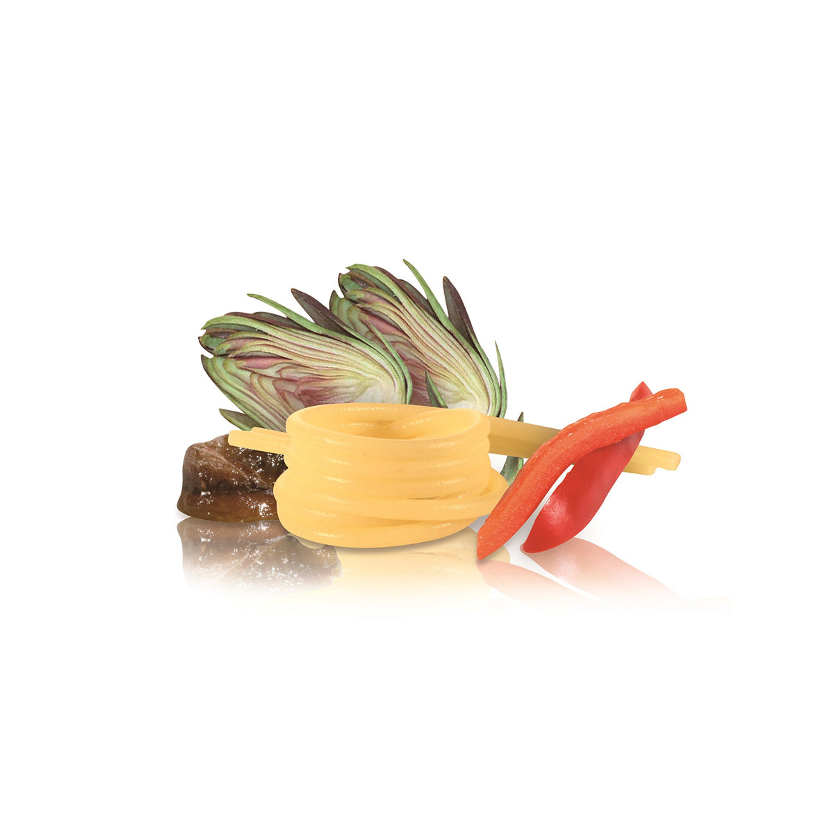 Cooked De Cecco No. 11 spaghetti with tomato sauce, showcasing saucy texture.