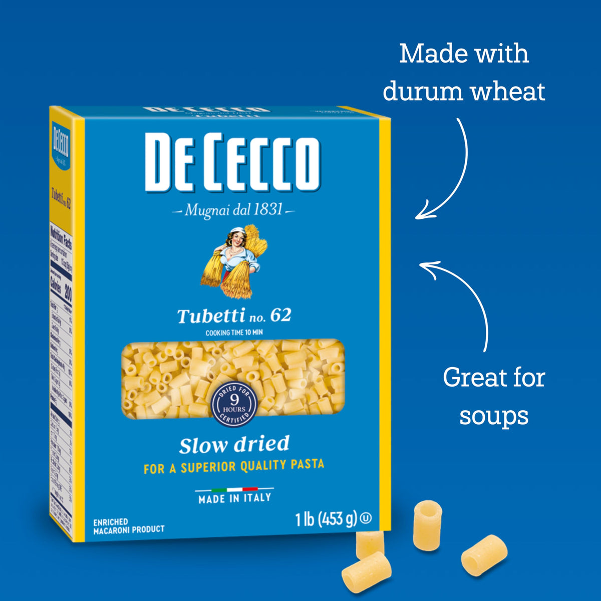 De Cecco Tubetti No. 62 in light tomato sauce demonstrates sauce-holding shape.