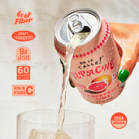 De La Calle Tepache Grapefruit Lime glass pour ideal for mocktails and gatherings