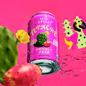De La Calle Tepache label closeup emphasizes organic and non-GMO certification.