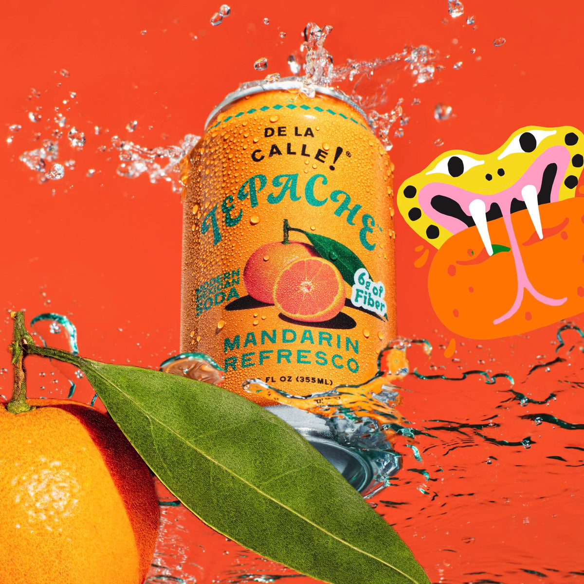 De La Calle Tepache Mandarin label-closeup emphasizing organic certification and high-quality ingredients